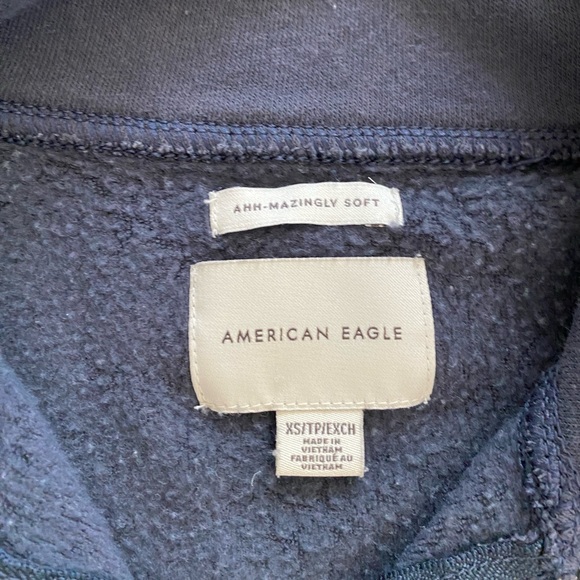 American Eagle 1/4 Zip Color Block Tie Oversized Pullover Jacket Sweatshirt - Picture 8 of 9